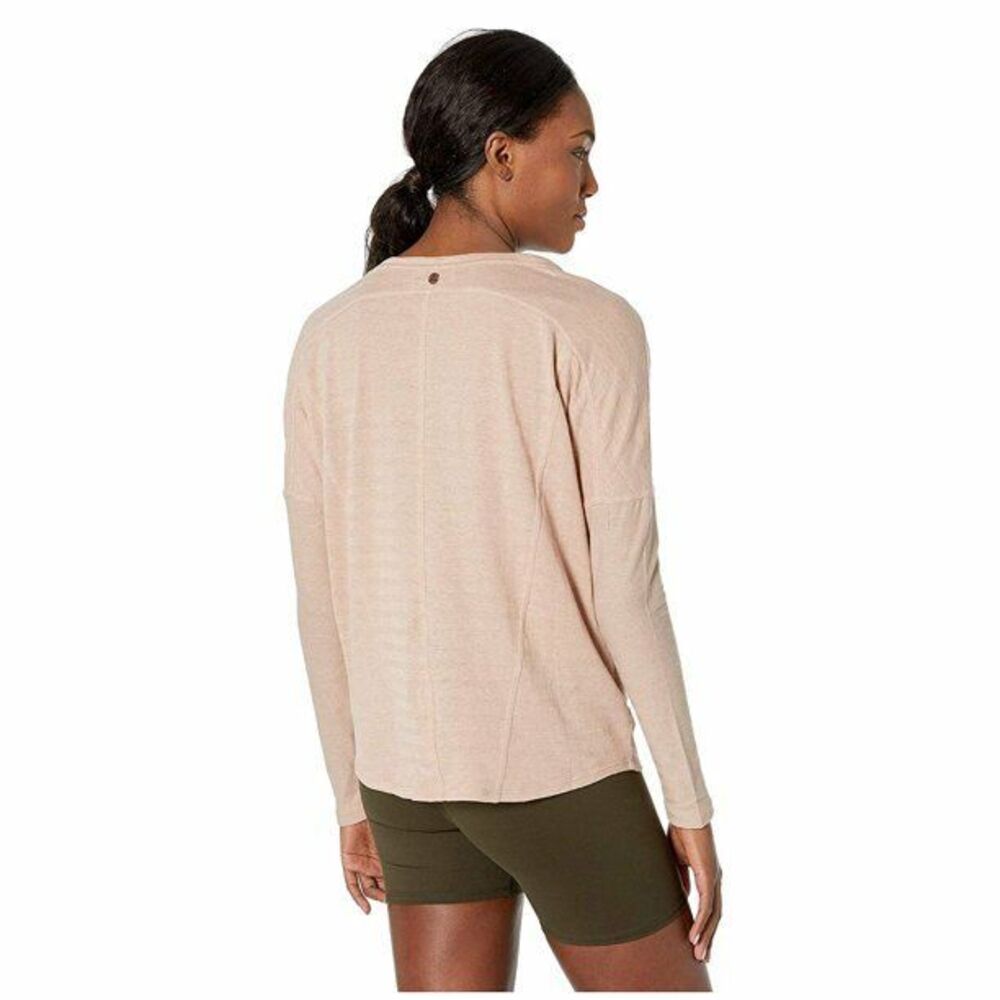 New Womens NWT S PrAna Top Cotton Gladis Organic Casual Champagne LS Logo Dolman - Picture 3 of 10